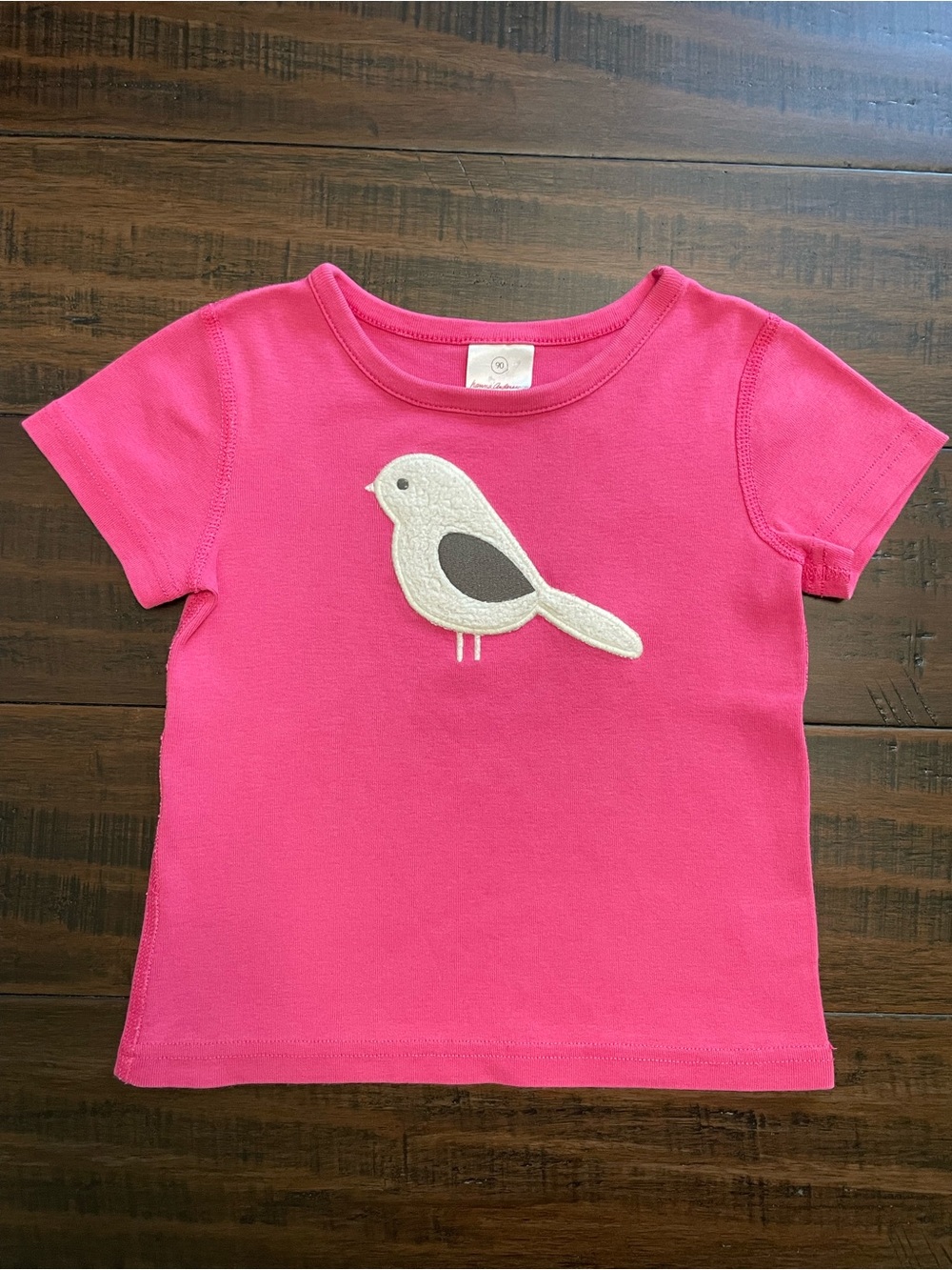 Hanna Andersson Bird Applique Pink T-Shirt